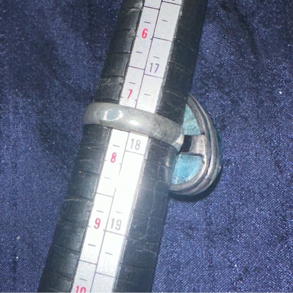 Artisan crafted Apatit gemstone heart vintage ring - Picture 6 of 11